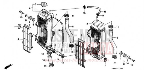 RADIATEUR (3) CR125RK de 1989
